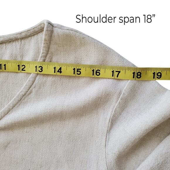 Linen Cotton Blend Dress Loose Fitting Oversized Natural Unbleached Color Size S - Picture 12 of 16